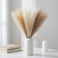 Herbe de la Pampa Artificielle Verte Faite à la Main SPR, Décoration Bohème pour Mariage et Rentrée Scolaire, Remplissage de Vase pour Composition Florale