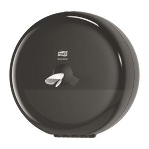 Dispenser di Carta Igienica Tork SmartOne Nero Rotondo da Parete - Product Image 1