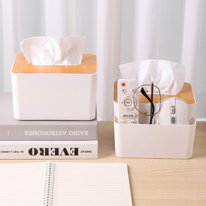 Multifunctional Desktop Wooden Tissue Box Large Size Thickened Storage Home Living Room <b>Coffee</b> <b>Table</b> Use - Product Image 2