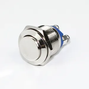 Electric 19MM Momentary 12V Waterproof IP65 Round Starter Power Arcade High Button Metal Push Button Switches for Car Boat Bus