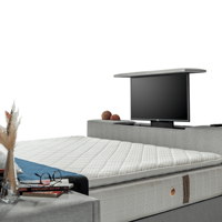 Cadre de lit moderne en velours rembourré, écologique, avec rangement, élévateur TV et tête de lit, pour lits Queen et King, meubles de chambre en bois