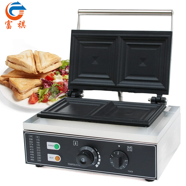 New 220V Commercial Mini Electric Sandwich Panini Press Machine High Efficiency High Productivity Portable Touch Control Toaster