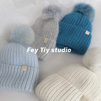 YANIBEST Bonnet d'hiver pour femme, doublure en satin, tricot jacquard, respirant et imperméable, chaud et doux, bonnet de ski avec pompon beige