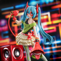 Vente en gros de figurines d'anime en PVC et ABS officiellement sous licence SEGA Feat.MIKU Project DIVA Cheerleader Little Devil, figurines de collection, boîte d'origine