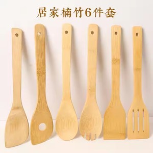 Juego de utensilios de cocina duraderos de 7 piezas, utensilios de cocina de madera respetuosos con el medio ambiente, juego de utensilios de cocina de bambú de madera con soporte - Product Image 4