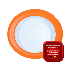 Unisono Plus Spécial Orange Haute Qualité Écologique 22 cm Assiette à Soupe à Une Main Aide à la Culture pour Table à Manger - Product Image 1
