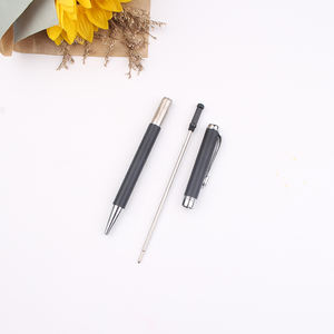Stylo bille personnalisé avec logo d'hôtel, promotionnel, en métal noir, largeur d'écriture 1,0 mm - Product Image 5