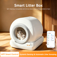 Bac à litière intelligent pour chat, entièrement automatique, autonettoyant, contrôle par application, contrôle des odeurs, 45L, grand format, ABS, pour chats d'intérieur, vente en gros