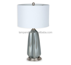 Ensemble de 2 lampes de table en céramique en forme de double gourde, blanches, pour les marchés américain, britannique et moyen-oriental - Product Image 6