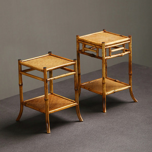 Bamboo Bonsai Stand Chinese Style Handmade Natural Bamboo Weaving Home Decoration Craft - Product Image 1