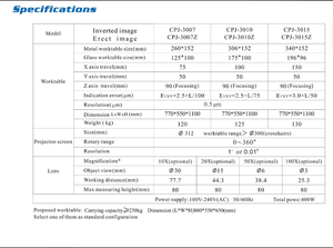 Proyector de Perfiles Óptico Avanzado con Rosca de 0.5m, Resolución de 300mm, Pantalla de 300mm, 1 Año de Garantía - Product Image 2