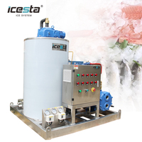 Flocon de glace automatique en acier inoxydable Icesta 5 tonnes Machine de fabrication de glace en flocon de glace d'eau salée pour la pêche