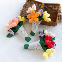 Bouquet de fleurs artificielles en peluche personnalisé OEM, arrangement floral en tissu doux rembourré, décoration pour la maison, mariage, cadeau de la Saint-Valentin, cadeau de fête