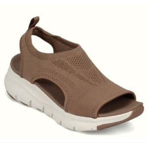 HD-058 Chaussures décontractées légères d'été pour femmes à plateforme, à bout ouvert, avec bride de cheville, en maille tricotée respirante et confortable - Product Image 5