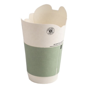 Envase compostable desechable Logotipo personalizado PE PLA Papas fritas Barbacoa Bebida Café Mariposa Chips Vaso de papel - Product Image 2