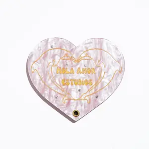 CANYUAN High Quality Unique Design cellulose acetate Mirror Cute Heart Lettering Vanity Mirror