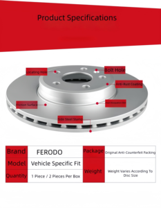 <span class=keywords><strong>Dischi</strong></span> Freno <span class=keywords><strong>FERODO</strong></span> DDF1938P-D per Buick LaCrosse 2.4L 3.0L 2006-2009, 270mm, Set di 2 Pezzi - Product Image 6