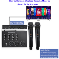 Nouvelle console de mixage karaoké intelligente avec système de microphone sans fil pour connexion téléphonique, effets sonores DSP, construction en plastique et métal