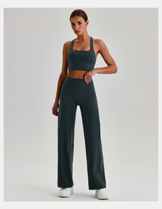 Conjunto Deportivo de <span class=keywords><strong>2</strong></span> Piezas para Gimnasio, Running, Yoga, Sujetador Deportivo Suave y Elástico, Leggings de Cintura Alta con Corte Recto y Acampanado, OEM - Product Image 5