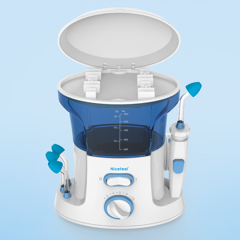 10 Pressure Levels Water Flossing Teeth Cleaner & nasal irrigator 8 Water Jet Tips for Family, 600ML Electric nasal irrigator