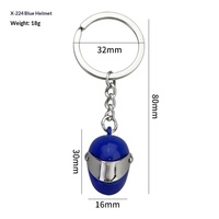 Porte-clés créatif mini casque 3D en alliage de zinc modèle X-224, simulation de moto, visière personnalisable pour véhicule électrique de sécurité