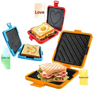 Griglia per Sandwich in Silicone Quadrata per Microonde con Tre Teglie Sostituibili per Toast, Colazione e Cottura Rapida - Product Image 4