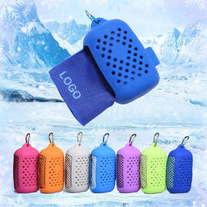 सिलिकॉन मामले के साथ गर्मी त्वरित शुष्क शीतलन तौलिया अनुकूलित खेल जादू तत्काल बर्फ शीतलन तौलिए - Product Image 1