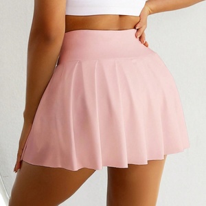 ชุดกีฬาผู้หญิงแบบยืดหยุ่นสูง กระโปรงเทนนิสทรงเอววีจีบระบายพร้อมกางเกงในตัว ผลิตโดยผู้ผลิตชุดเทนนิส - Product Image 4