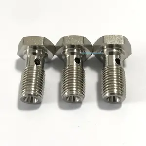 Perno Banjo de acero inoxidable para motocicleta, pinza de freno, cilindro maestro con arandelas de cobre, 10mm, M10 x 1,0 - Product Image 1