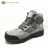 Chaussures de sécurité allemandes réfléchissantes en cuir, imperméables et antidérapantes, à lacets, hauteur cheville, bottes de travail