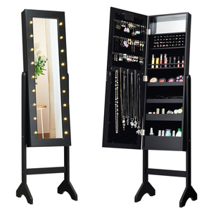 Armario de joyería DB con luces LED, espejo y organizador para uso doméstico - Product Image 4