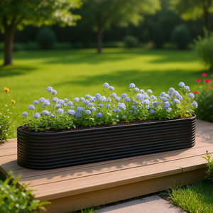 Fioriera Rialzata da Giardino in Acciaio, Design Moderno, Antracite Verniciato a Polvere, Resistente - Product Image 2