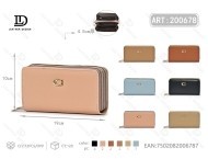 Portafoglio lungo da donna con cerniera, di grandi dimensioni, in materiale PU, stile minimalista - Product Image 1