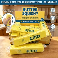 Bâton de beurre en PU de 22 cm, best-seller, à rebond lent, souple, parfum lait, anti-stress ; emballé individuellement, en stock