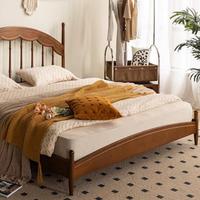 Lit plateforme rétro en bois de cerisier français, cadre de lit king size, lit queen size, mobilier de chambre à coucher, lit en bois chinois