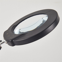 Lampe de bureau pliable en métal avec commande tactile, 5 modes, 5 niveaux de luminosité réglables, à clipser, rechargeable par USB, avec loupe