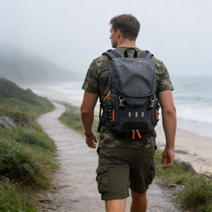 กระเป๋าเป้กันน้ำแบบม้วนปิดปากกระเป๋า ขนาดใหญ่ แข็งแรง ทนทาน หลายช่องใส่ของ พร้อมแถบผ้าตกแต่ง สำหรับการผจญภัยกลางแจ้งและการเดินป่า - Product Image 1