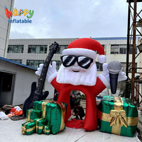 Tunnel gonflable personnalisé en forme de Père Noël avec boîtes cadeaux pour l'entrée des centres commerciaux, décoration publicitaire de Noël