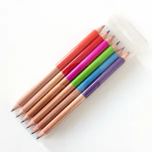 Fabrik lieferant Doppelseiten-Buntstifte Halb farb stift und halbe Hb-Stifte