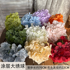 Jinxi <b>Artificial</b> <b>Hydrangea</b> Single Branch Silk Flower Wedding Home Decor Outdoor Photography Props - Product Image 5