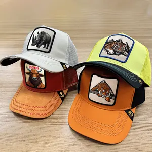 2024 Trendy hayvan nakış file şapka hafif nefes açık gorras de beisbol 5 Panel beyzbol şapkası