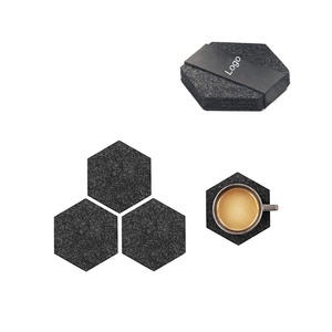 Napperon de tasse en feutre personnalisé bon marché, tapis de tasse en liège coloré, dessous de verre en feutre - Product Image 2