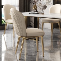 Chaise de salle à manger en cuir simple et luxueuse pour hôtel
