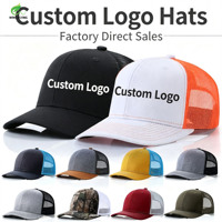 Gorra Trucker Richardson 112 de Algodón con Malla Lisa, Gorra Deportiva con Parche Bordado, Logotipo Personalizado, Gorras Snapback de Malla en Blanco