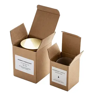 Custom Recycled Empty Candle Box and Jar Packaging Logo Printing Kraft Brown Paper Box Cardboard with Inserts for Soap Cream