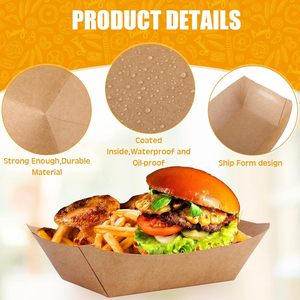 กล่องกระดาษคราฟท์กล่องใส่อาหารติดกล่องอาหารมีปีกนักเก็ตไก่ทอดฝรั่งเศสแบบปรับแต่งได้ - Product Image 3