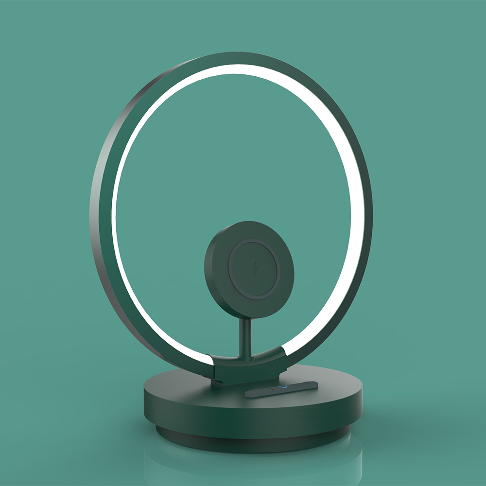 Новинка 2021, Прямая поставка, Лидер продаж Amazon, часы с лампой 10 Вт со светодиодной подсветкой, беспроводное зарядное устройство для мобильного телефона