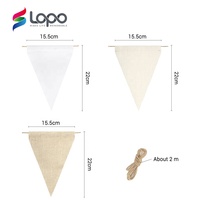Drapeaux et fanions vierges en lin vintage anti-boulochage pour sublimation, fabrication usine, écologiques, durables, pour Noël et projets DIY