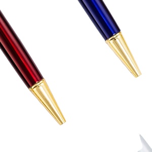 Custom <b>Gold</b> Foil Ballpoint <b>Pens</b> - Promotional Metal Twist <b>Pens</b> with Logo Printing - Product Image 4