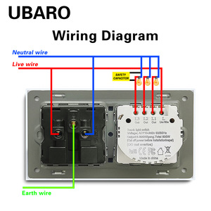 Ubaro Touch <b>Switch</b> Socket Combination 146 Type US <b>Plug</b> Tempered Glass Panel Recessed Wall Outlet - Product Image 1